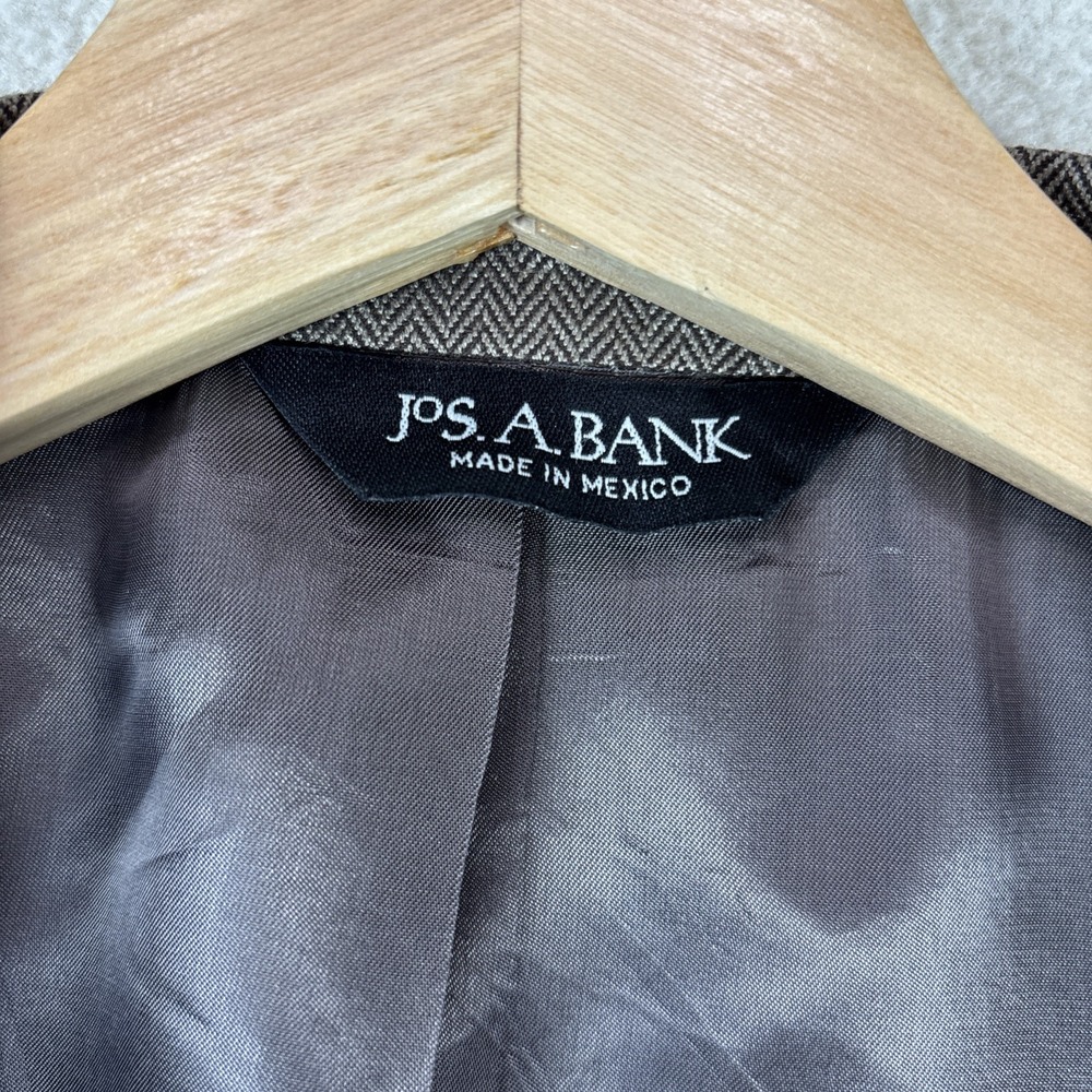 Jos. A. Banks Men's Herringbone Sport Coat Silk/Camel Hair Brown Blazer Size 42R - Picture 5 of 10